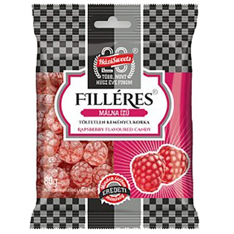 Filléres keménycukorka 80g Málna