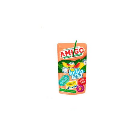 Amigo szívószálas 200ml/Ice tea barack