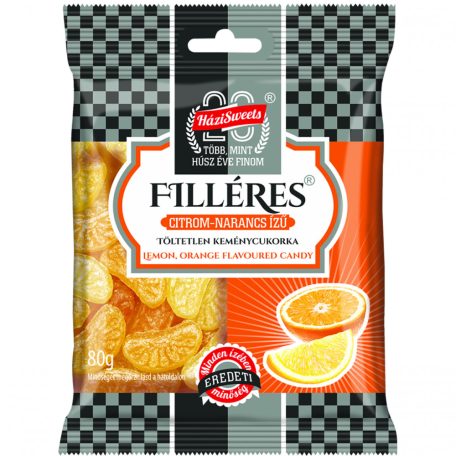 Filléres keménycukorka 80g citrom